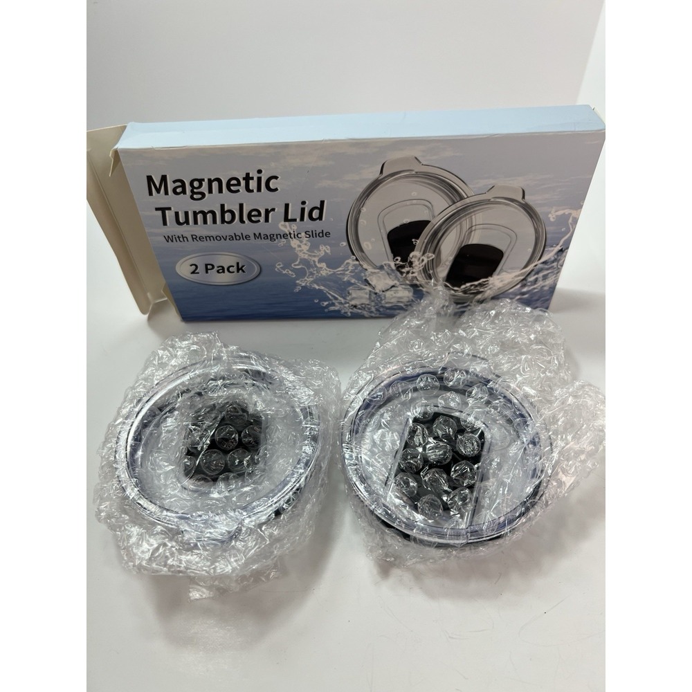 Generic Magnetic Tumbler Lid 2 Pack Unisex 20oz 30oz Clear NEW Splash Resistant - Picture 3 of 5